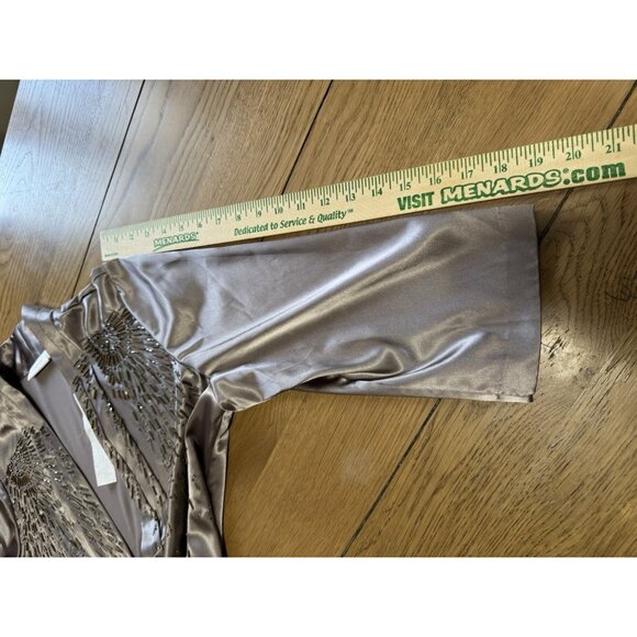 Chicos Beaded Travel Sunrise Jacket Light‎ Cinder Size 2 Lightweight Formal NWT - Picture 6 of 16